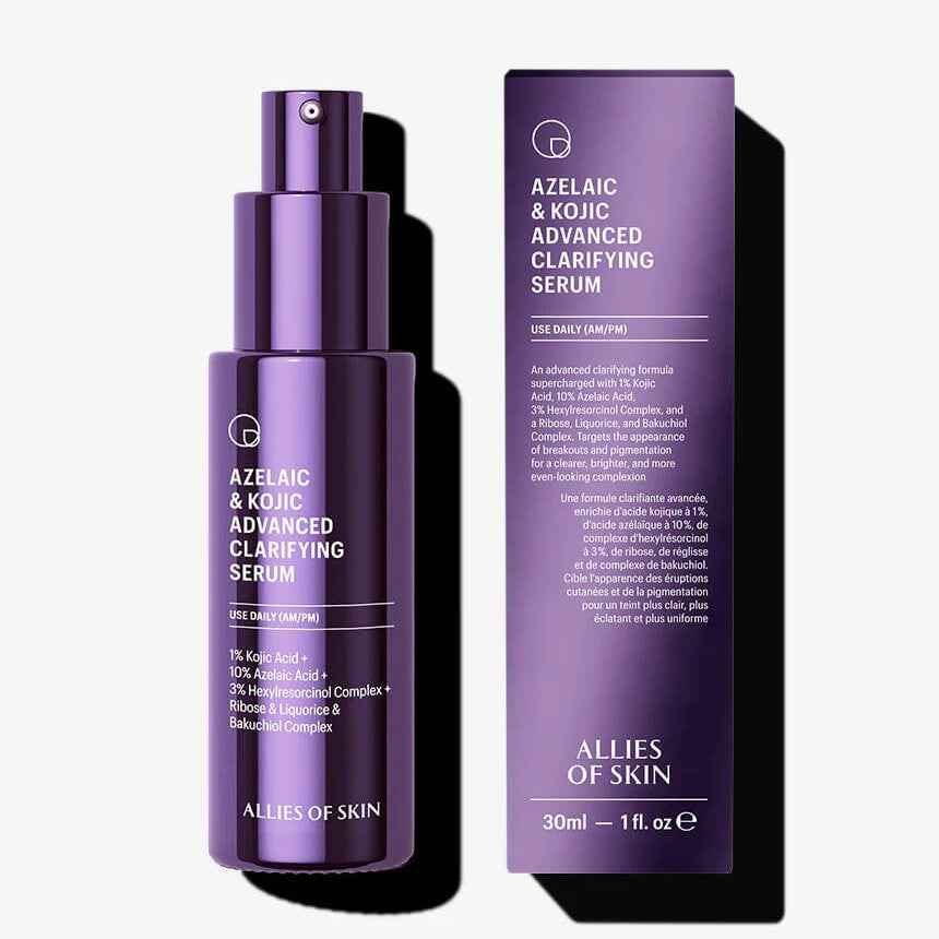 Allies of Skin Azelaic & Kojic Advanced Clarifying Serum 1 fl oz - SkinElite - box