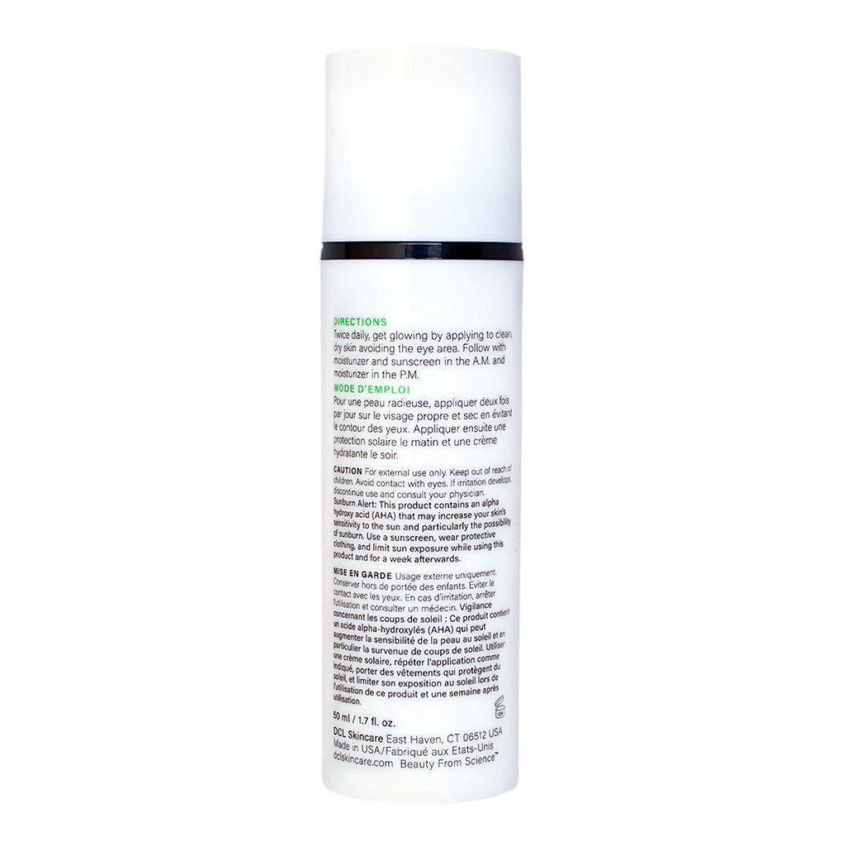 DCL AHA Resurfacing Lotion 20 1.7 oz back