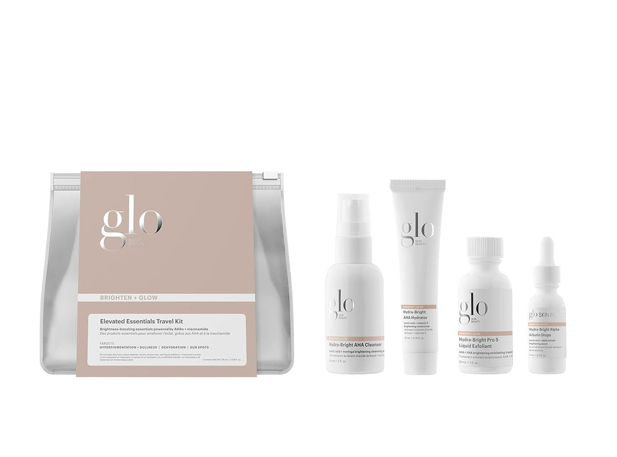 Brighten + Glow Travel Set white BG