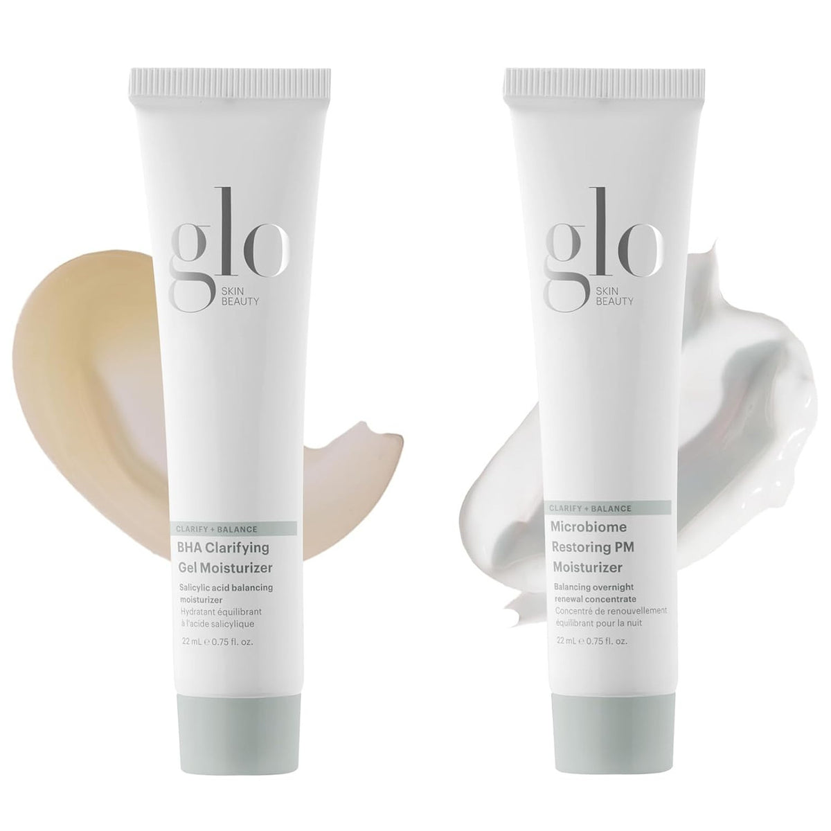 Clear Skin Hydration Duo white BG swatches