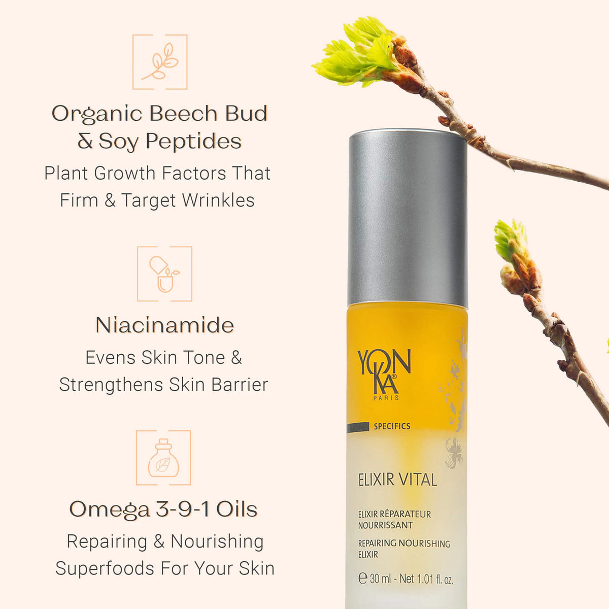 Yon-Ka Paris Elixir Vital 1.01 fl oz - Skin Elite - ingredients