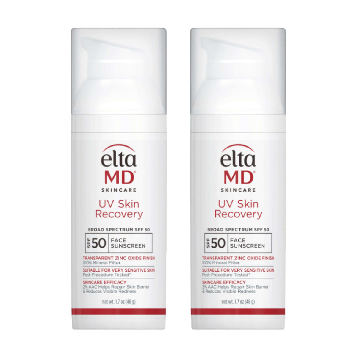 EltaMD UV Skin Recovery Untinted Broad Spectrum SPF 50 Face Sunscreen Value Duo - SkinElite