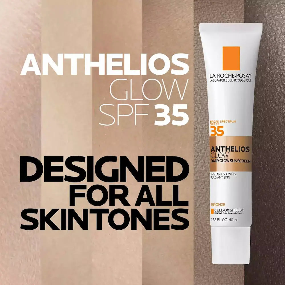La Roche-Posay Anthelios Glow Face Sunscreen SPF 35 Bronze 1.35 oz all skin tones
