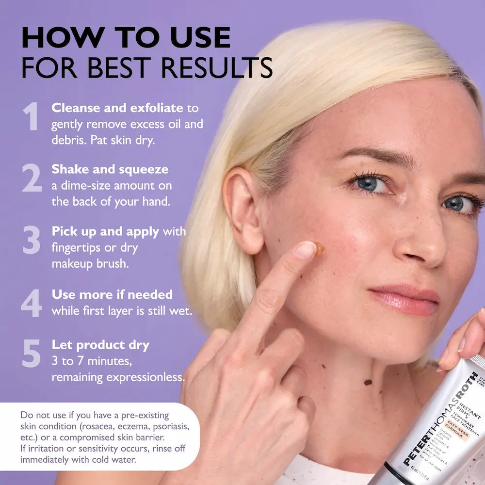 Peter Thomas Roth Instant FIRMx® Temporary Face Tightener Easy-Wear Formula 1.35 oz how to