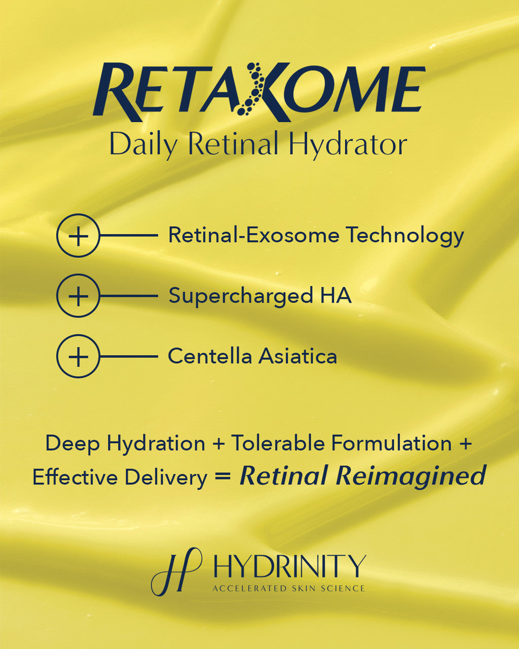 Hydrinity RetaXome Daily Retinal Hydrator - Skin Elite - key ingredients