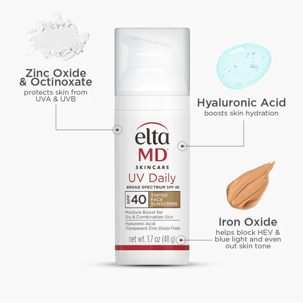 EltaMD UV Daily Sunscreen Broad-Spectrum SPF 40 Tinted - SkinElite - ingredients